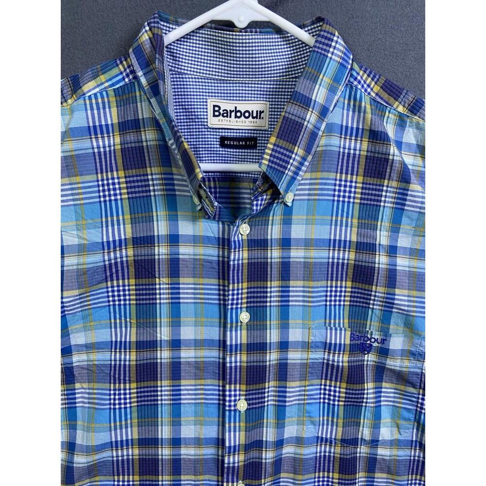 BARBOUR L94716 Men's Multicolor Gerald Tailored Fit Madras Sport Shirt Size 3XL - Picture 2 of 10